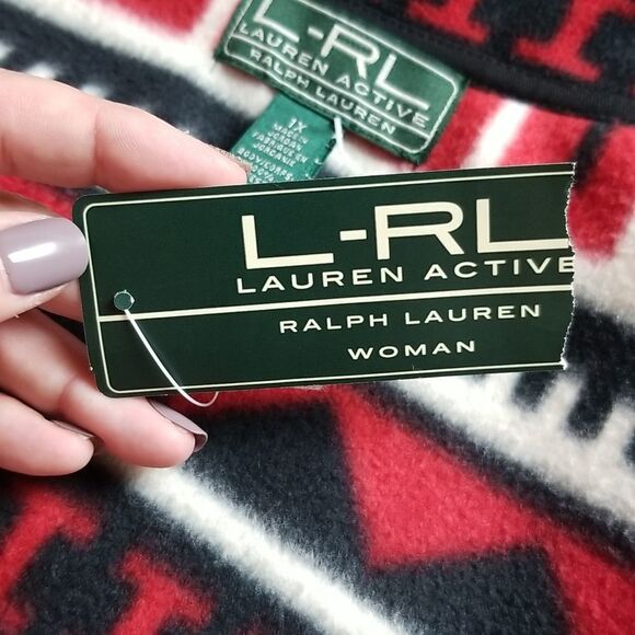 NWT Lauren Active Fleece Tribal Jacket 1X - Picture 12 of 12